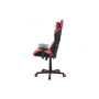 kancelárska stolička, červená+čierna ekokoža, hojdací mech., plastový kríž