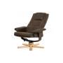 relax kreslo, hnedá látka (imitácia brúsenej kože)