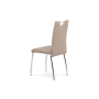 jedálenská stolička,cappuccino ekokoža, kovová chromovaná podnož