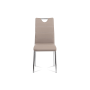jedálenská stolička,cappuccino ekokoža, kovová chromovaná podnož