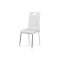 jedálenská stolička,biela ekokoža, kovová chromovaná podnož