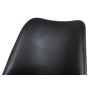jedálenská stolička, plast čierny / koženka čierna / masív buk