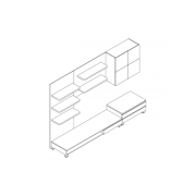 obývacia stena 300x59x210cm, farba noce