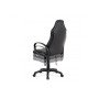 kancelárska stolička, čierna-sivá ekokoža, hojdací mech, plastový kríž