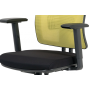 kancelárska stolička, zelená sieťovina+čierna látka, synchronny mechanismus, plast kríž