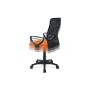 kancelárska stolička, látka MESH oranžová / čierna