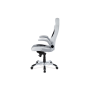 kancelárska stolička, koženka biela/sivá