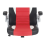 kancelárska stolička, koženka čierno-červená, nastaviteľné podrúčky