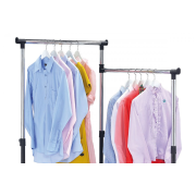 otočný stojan na šaty s regálom na topánky, farba čierna / chrom