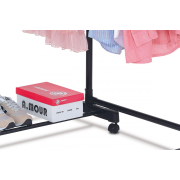 otočný stojan na šaty s regálom na topánky, farba čierna / chrom