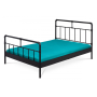 metal bed, without the slats, mattress size 200x140, black powder coating