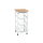 regál bambusový na kolečkách s úložnými košíky, kostra MDF.
