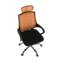 Kancelárske kreslo, oranžová/čierna/chróm, IMELA TYP 1