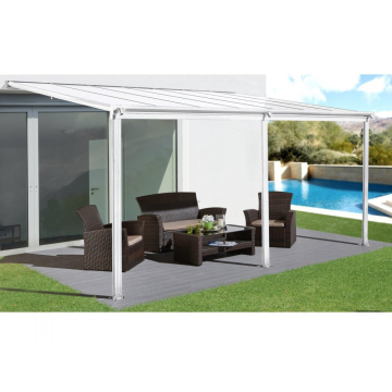 hliníková pergola LANITPLAST WALL 53 biela + bronz PC