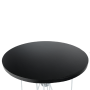 Príručný stolík, čierna/biele kovové nohy, RUBEN