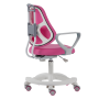Rastúca otočná stolička, ružová/biela/sivá, s opierkami na ruky, MAHALA TYP 1