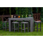 GENIALE záhradný barový nábytok šedý technorattan stôl (hliník) 6 hokers