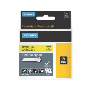 Flexibilná nylonová páska Dymo D1 19mm žltá/čierna