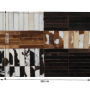 Luxusný kožený koberec, čierna/hnedá/biela, patchwork, 201x300, KOŽA TYP 4