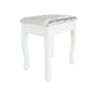 Toaletný stolík s taburetom, biela/strieborná, LINET NEW
