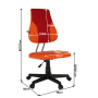 Otočná rastúca stolička, oranžová/červená, RANDAL
