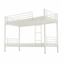 Kovová poschodová rozložiteľná posteľ, biela, 90x200, JAMILA