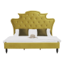 Luxusná posteľ, zlatá Velvet látka, 180x200, REINA