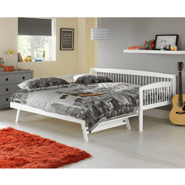 Detská rozkladacia posteľ s prístelkou, biela, masív, PEDREZA