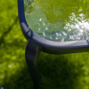 Záhradný príručný stolík, čiena oceľ/tvrdené sklo, RAMOL