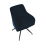 Otočná stolička, modrá Velvet látka/čierna, VELEZA