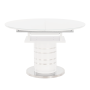 Jedálenský stôl rozkladací, biela vysoký lesk HG, ZAMON