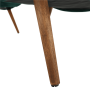 Kreslo s podnožou, zelená Velvet látka/kaučukové drevo, KIRILO