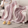 Obojstranná baránková deka, biela, farebný vzor, 150x200, TAMES