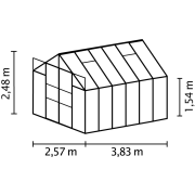 skleník VITAVIA URANUS 9900 číre sklo 3 mm strieborný