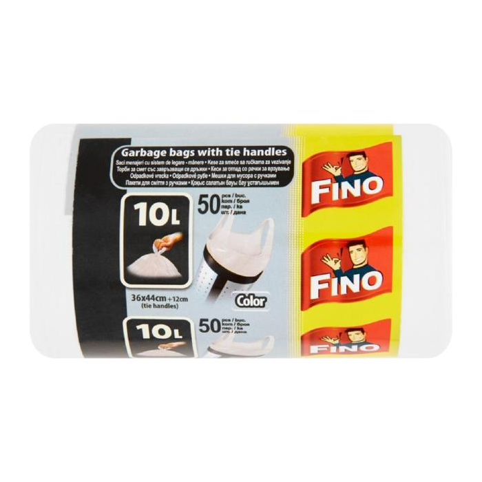 Vrecia zaväzovacie FINO Color 10 ℓ, 6 mic., 36 x 44 cm, biele (50 ks)