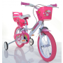 Detský bicykel 14" Dino 144RUN Unicorn so sedačkou pre bábiku a košíkom