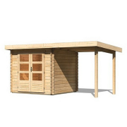 drevený domček KARIBU BASTRUP 2 + prístavok 200 cm (73290) natur LG2806