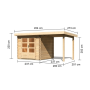 drevený domček KARIBU BASTRUP 2 + prístavok 200 cm (73290) natur LG2806