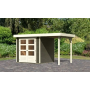drevený domček KARIBU ASKOLA 2 + prístavok 150 cm (23490) sivý LG3206