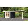 drevený domček KARIBU ASKOLA 3,5 + prístavok 280 cm (48913) antracit LG3191