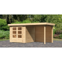 drevený domček KARIBU ASKOLA 2 + prístavok 240 cm vrátane zadnej steny (9164) natur LG3210