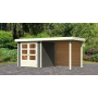 drevený domček KARIBU ASKOLA 2 + prístavok 240 cm vrátane zadnej steny (9165) sivý LG3211