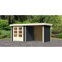 drevený domček KARIBU ASKOLA 2 + prístavok 240 cm vrátane zadnej a bočnej steny (38656) antracit