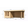 drevený domček KARIBU ASKOLA 2 + prístavok 280 cm vrátane zadnej steny (9167) natur LG3218
