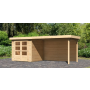 drevený domček KARIBU ASKOLA 2 + prístavok 280 cm vrátane zadnej steny (9167) natur LG3218