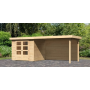 drevený domček KARIBU ASKOLA 3 + prístavok 280 cm vrátane zadnej steny (9173) natur LG3237