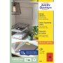 Etikety farebné 70x37mm Avery A4 100 hárkov červené