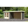 drevený domček KARIBU ASKOLA 2 + prístavok 280 cm vrátane zadnej a bočnej steny (82922) terragrau