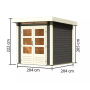 drevený domček KARIBU KANDERN 1 (82985) terragrau LG3528