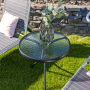 Záhradný príručný stolík, čiena oceľ/tvrdené sklo, HABIR